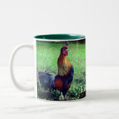 Rooster Crowing Personalized Animal Tweekleurige Koffiemok (Links)