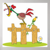 Rooster Crowing Poster (Voorkant)