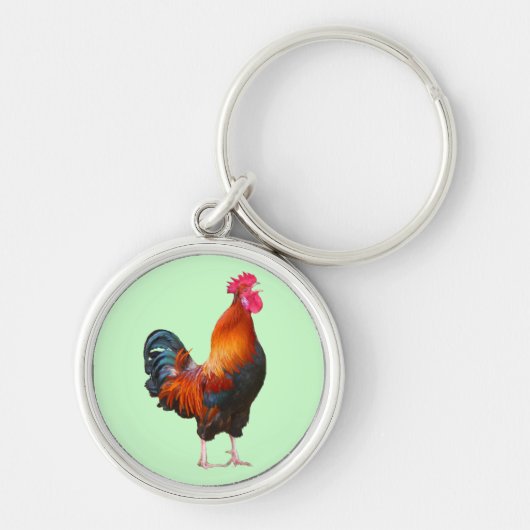 Rooster Crowing Sleutelhanger (Voorkant)