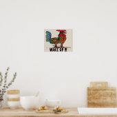 Rooster Crowing, tekst bewerken, Poster (Keuken)
