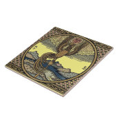  Rooster Crowing to Morning Sun door Bilibin Tegeltje (Zijkant)