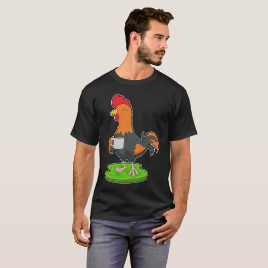 Rooster Cup Koffie T-shirt (Voorkant volledig)