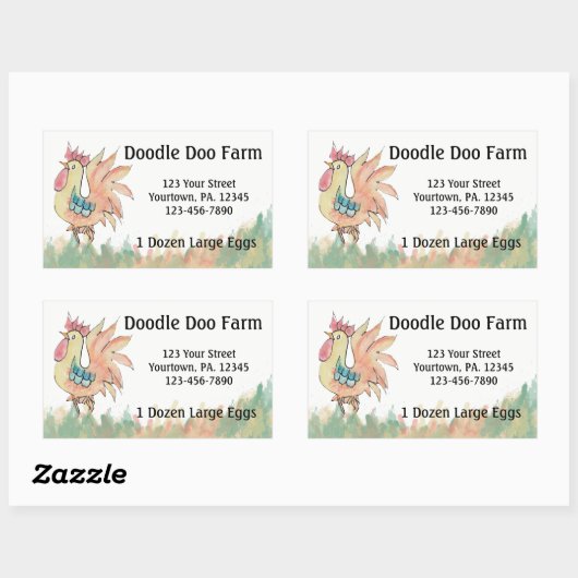 Rooster Custom Eggs Sticker (Vel)