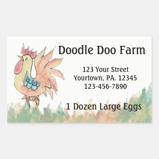 Rooster Custom Eggs Sticker (Voorkant)