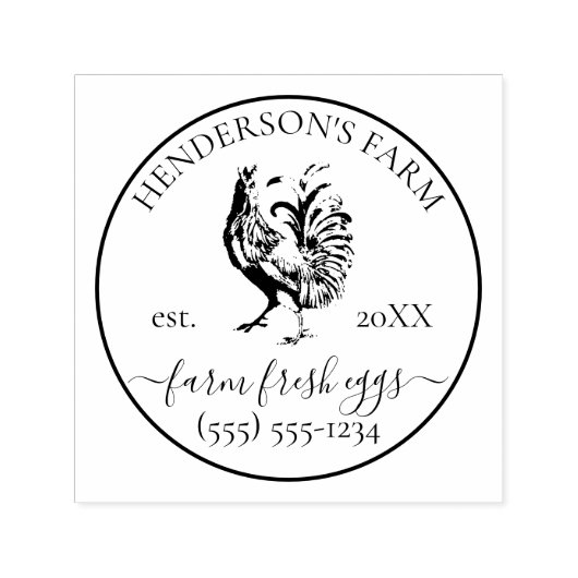  Rooster Custom Rustiek Boerderij Egg Carton Zelfinktende Stempel (Design)