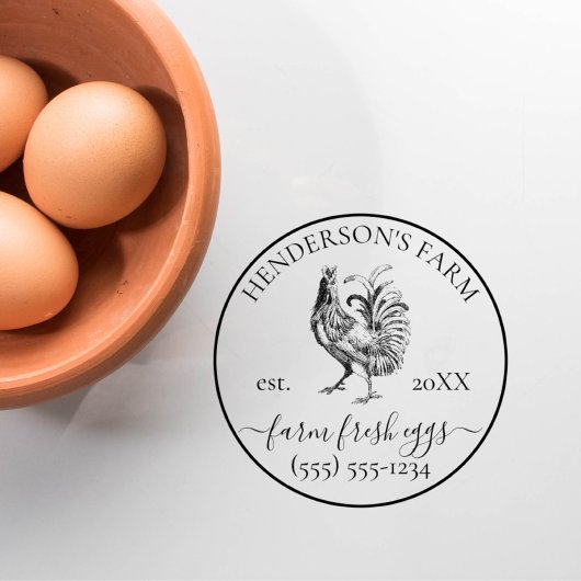 Rooster Custom Rustiek Boerderij Egg Carton Zelfinktende Stempel