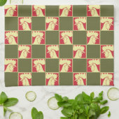Rooster dambordpatroon theedoek (Gevouwen)
