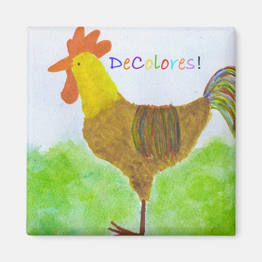 Rooster DeColores Magnet (Voorkant)