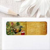 Rooster die kerstkaarten zingt Etiket (Insitu)
