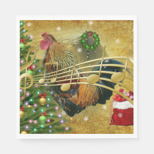 Rooster die kerstkaarten zingt Servet