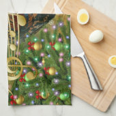  Rooster die kerstkaarten zingt Theedoek (Quarter Fold)