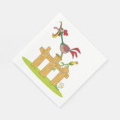 Rooster die op een hek Napkins kruipt Servet (Hoek)