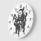 Rooster die op een kat past - Kies achtergrondkleu Grote Klok (Hoek)