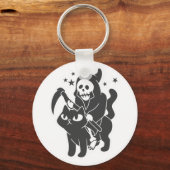 Rooster die op een kat past - Kies achtergrondkleu Sleutelhanger (Voorkant)