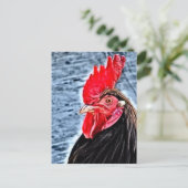 Rooster Digital Art Briefkaart (Staand voorkant)