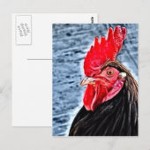 Rooster Digital Art Briefkaart (Voorkant / Achterkant)
