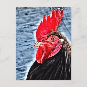 Rooster Digital Art Briefkaart