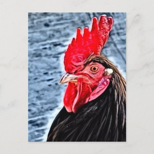Rooster Digital Art Briefkaart (Voorkant)