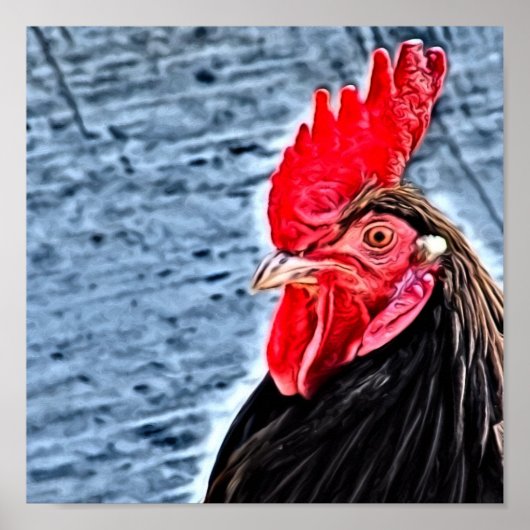 Rooster Digital Art Poster (Voorkant)