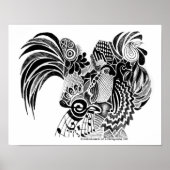 Rooster Doodle Poster (Voorkant)