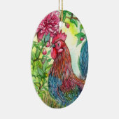 Rooster door Peony Keramisch Ornament (Rechts)