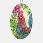 Rooster door Peony Keramisch Ornament (Links)