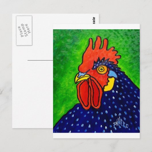 ROOSTER door Piliero Briefkaart (Voorkant / Achterkant)