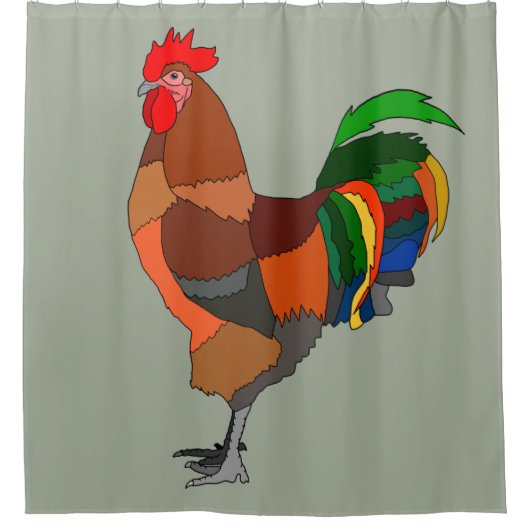 Rooster Douchegordijn (Voorkant)