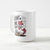 Rooster Dragen Bril Vloeiend In Vogeltaal Koffiemok (Voorkant links)