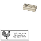 Rooster Drawing Lithograph #1 Naam Retouradres Rubberstempel (Gestempeld)
