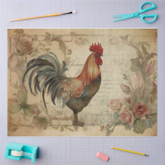 Rooster drie tissuepapier (Craft)