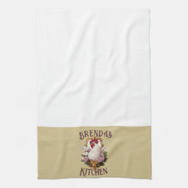 Rooster & Druiven Heraldisch Wapen, effen, Theedoek