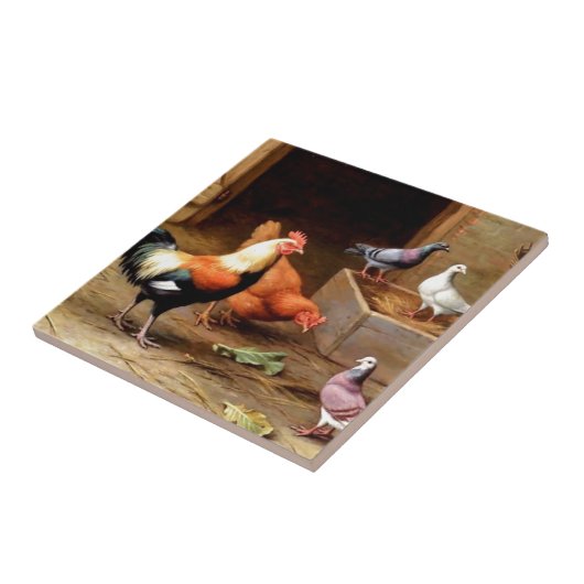 Rooster-duiven Tegeltje (Zijkant)