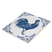 Rooster, Dutch Delft Card Ceramic Tegel Tegeltje (Zijkant)