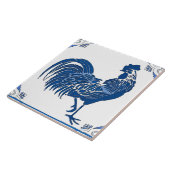 Rooster, Dutch Delft Card Ceramic Tegel Tegeltje (Zijkant)
