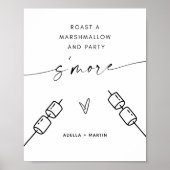 Rooster een marshmallow en feest bruiloft S'more S Poster (Voorkant)