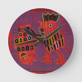 Rooster Een vis schalen met een machine Ronde Klok