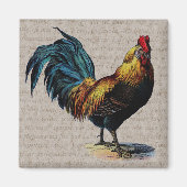 Rooster en Antiek tekstopslag - Aangepast Magneet (Voorkant)
