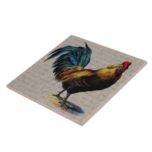  Rooster en Antiek tekstopslag - Aangepast Tegeltje (Zijkant)