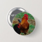 Rooster en Black Hen Ronde Button 5,7 Cm (Voorkant /achterkant)