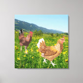 Rooster en Chicken 2 Canvas Afdruk (Voorkant)