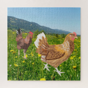 Rooster en Chicken 2 Legpuzzel