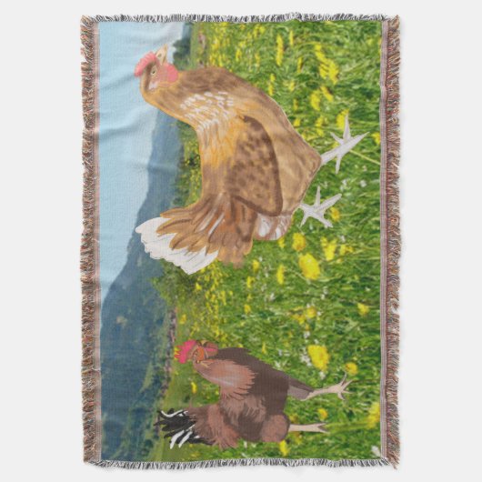 Rooster en Chicken 2 Throw Blanket Deken (Voorkant Verticaal)