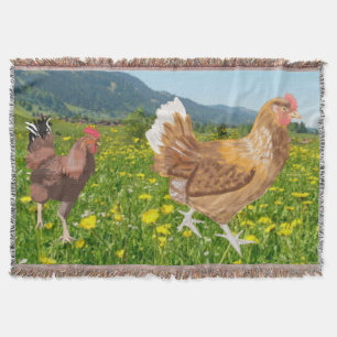 Rooster en Chicken 2 Throw Blanket Deken