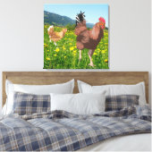 Rooster en Chicken 3 Canvas Afdruk (Insitu (Slaapkamer))