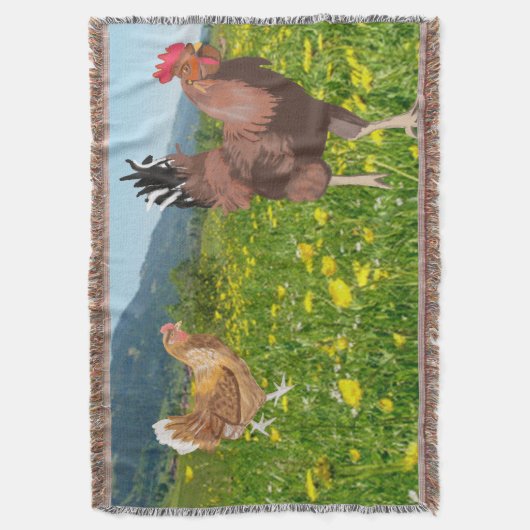 Rooster en Chicken 3 Throw Blanket Deken (Voorkant Verticaal)