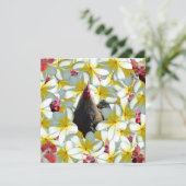 Rooster en Frangipanis Kaart (Staand voorkant)