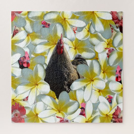 Rooster en Frangipanis Legpuzzel (Verticaal)