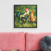 Rooster en Hen Canvas Afdruk (Insitu (Woonkamer))