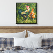 Rooster en Hen Canvas Afdruk (Insitu (Slaapkamer))